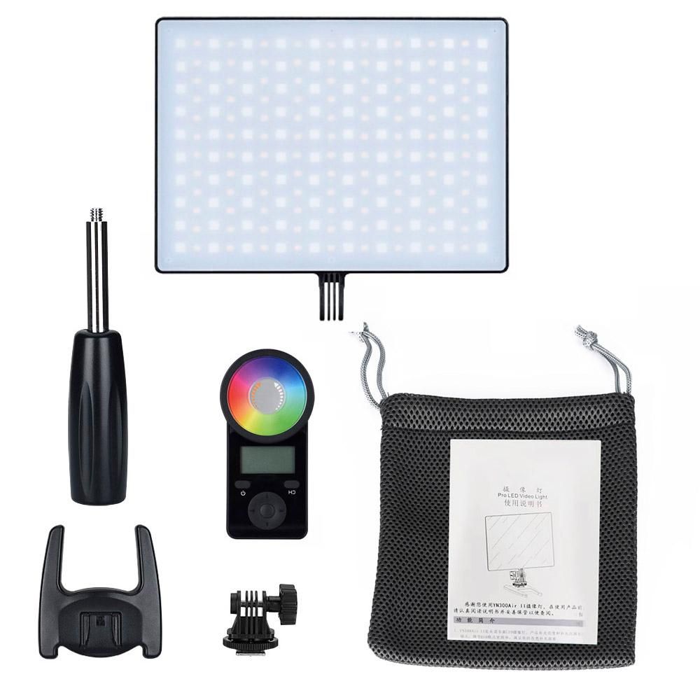 YN300 Air II LED Video Light Panel RGB 3200K-5600K Photography Fill-in Lamp 10 Lighting Effects CRI 95+ with Remote Control for Studio Outdoor Wedding Portrait  Photography