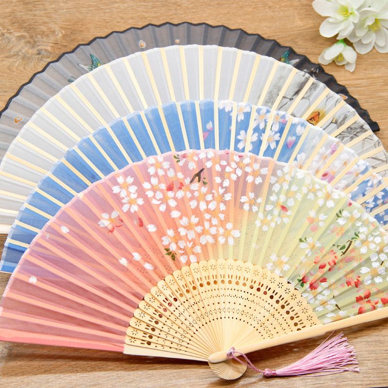 Bamboo Fold Hand Fans Wedding Chinese Japanese Fan