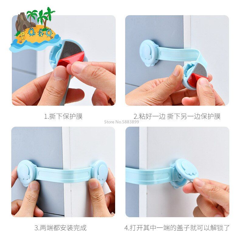 6PCS Multi-use Baby Drawer Lock Plastic Child Security For Cabinet Refrigerator Window Closet