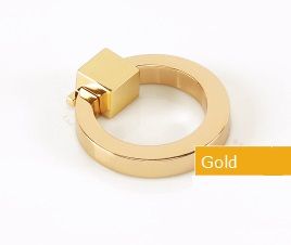 10Pcs Zinc Alloy Square Round Pull Ring Cupboard Furniture Cabinet Shiny Chrome Gold Bronze Matte Black Brushed Nickel