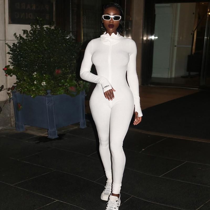 2021 Set New Spring and Autumn Leisure Women's New High Neck Embroidery Slim Fit Fitness Bodysuit