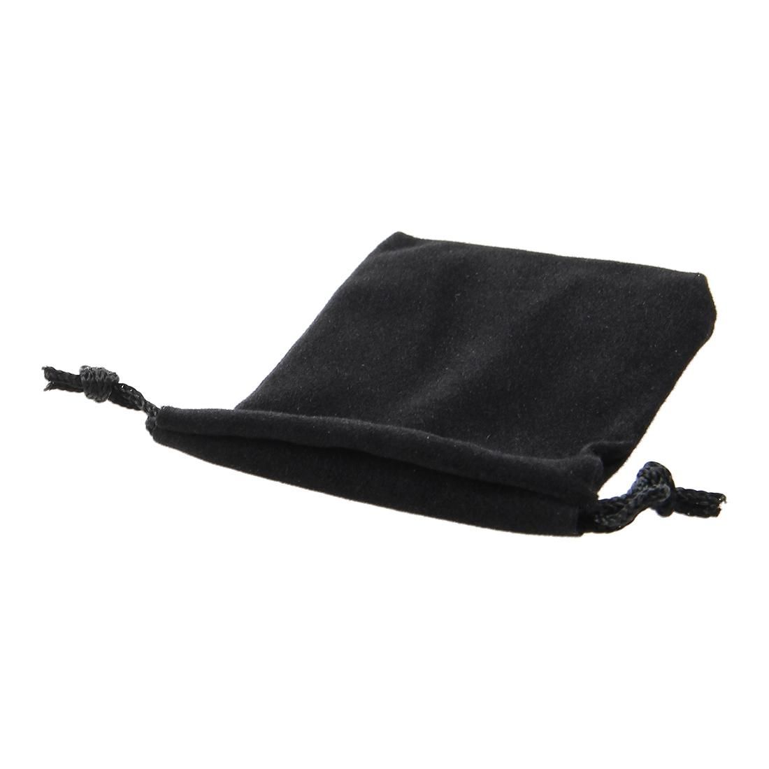 Medium Velvet Black Pouches With Drawstrings