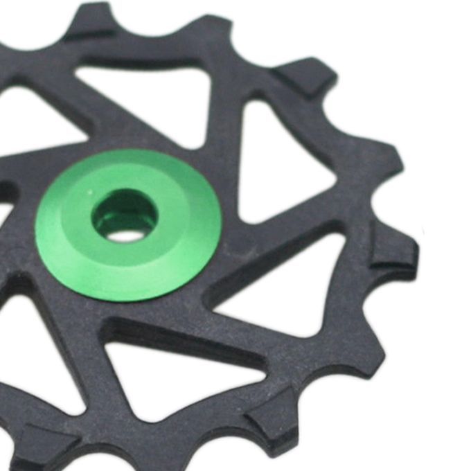 2pcs 12T 14T Ceramic Bearing Jockey Pulley Wheel Road Bike Rear Green