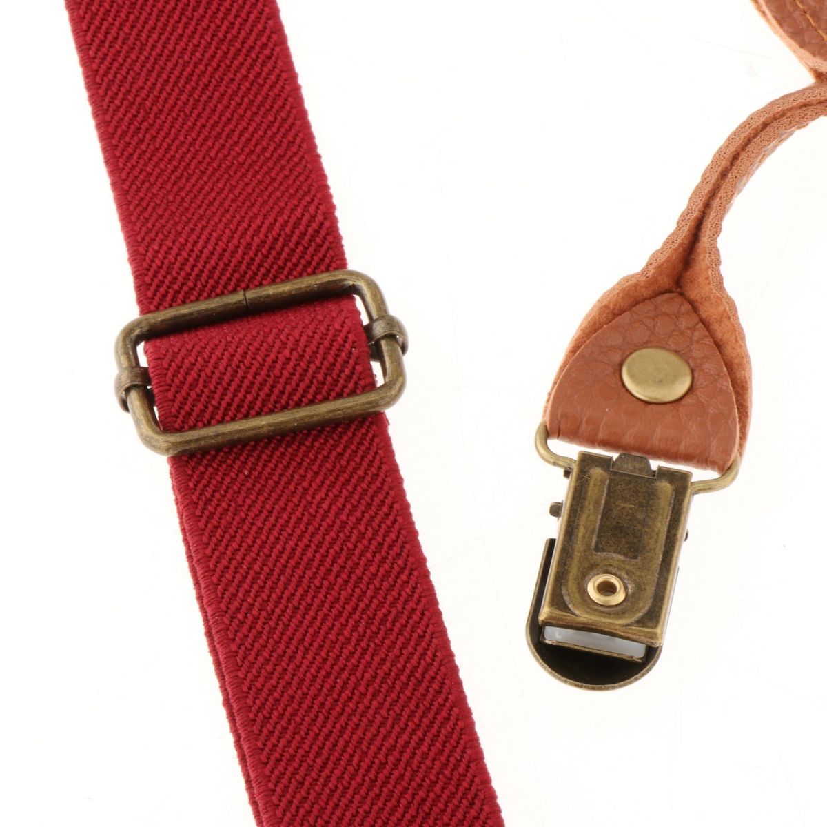 Kids Suspenders & Bowtie Set Metal  Shaped  For Boys Red
