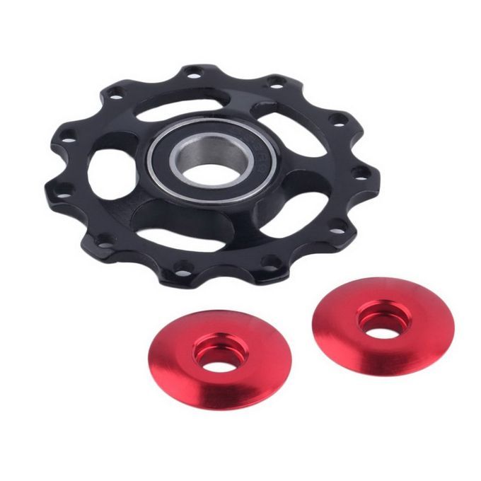 Aluminum Bike Jo Key Wheel Rear Derailleur Bike With 11T Gear Guide Pulley-black