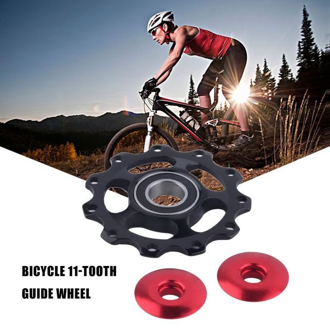 Aluminum Bike Jo Key Wheel Rear Derailleur Bike With 11T Gear Guide Pulley-black