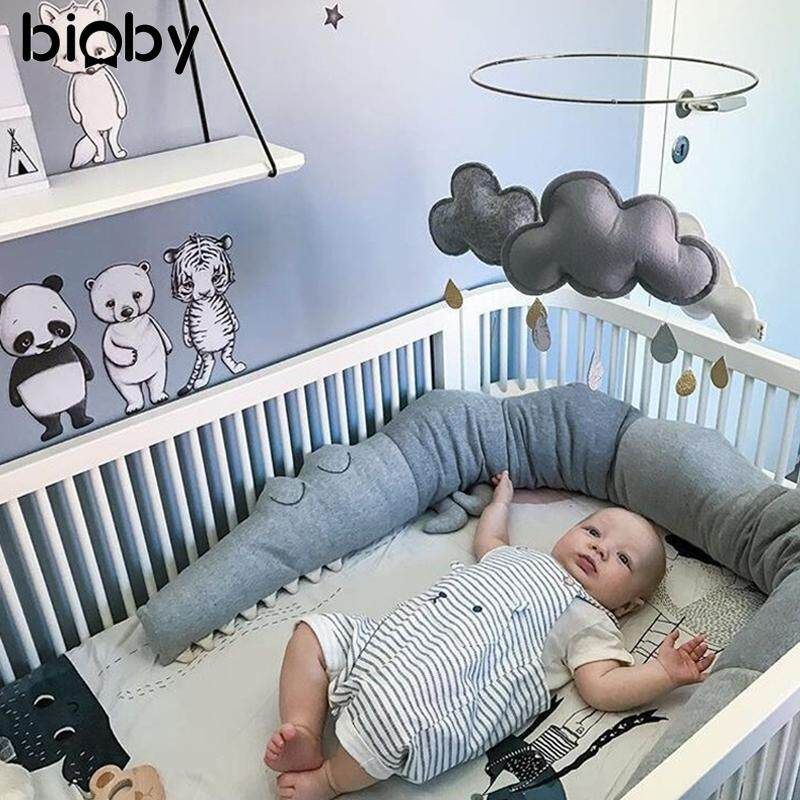 185cm Cotton Baby Crib Bed Bumpers Crocodile Doll Pillow Cushion Kids Nursery Bedding Cot Room Decor