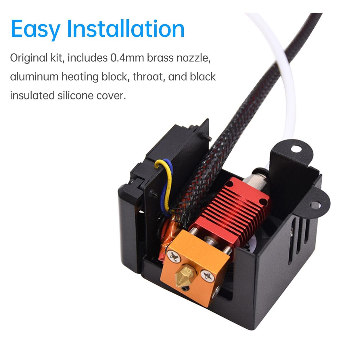 Ender-3 Full Assembled Hotend Kit 24V with Silicone Cover 1.2m Thermistor Compatible with CR-10/CR-10 S5/CR-10-S4/CR-10S/CR-10 MINI/ Ender 2/Ender-3/Ender 3 PRO/Ender-3S/Ender 5