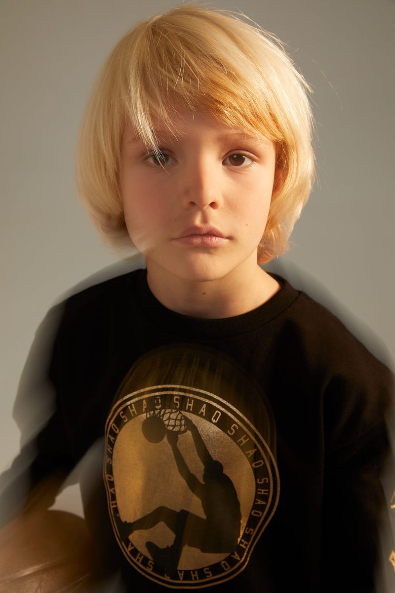 Boy - Relax Fit Crew Neck Long Sleeve Knitted Sweat Shirt - Black