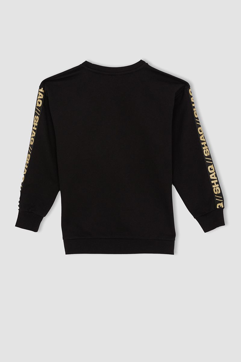 Boy - Relax Fit Crew Neck Long Sleeve Knitted Sweat Shirt - Black