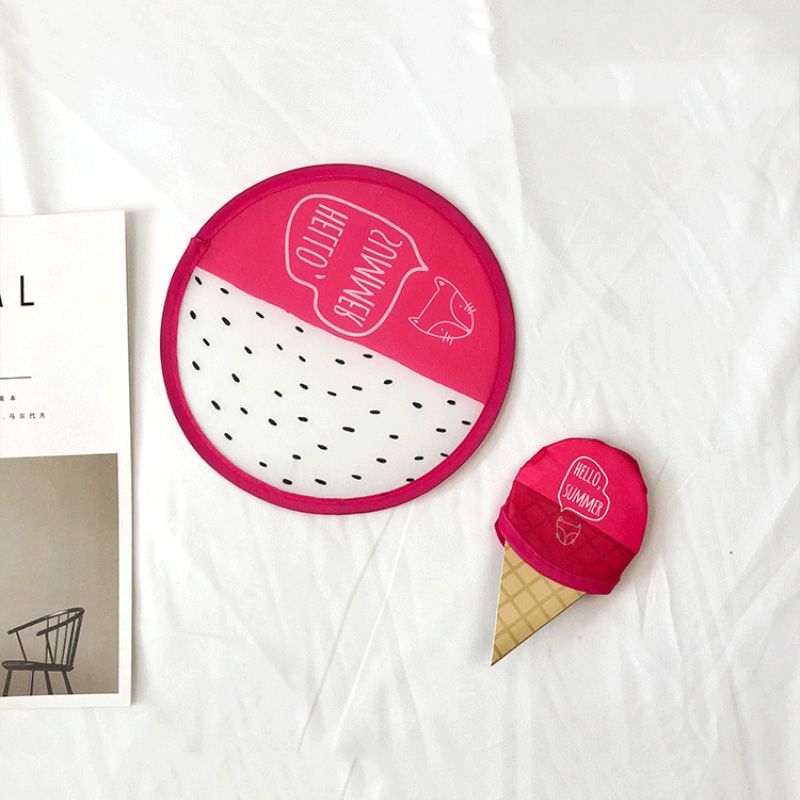 Japanese Foldable Folding Fan Cartoon Style Hanging Round Cartoon Fan Hangable Hand Cartoon TSLM1 1pcs Fan Portable Portable