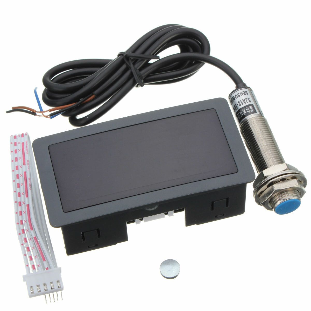 1Set Measuring Gauge 4 Digital Red LED Tachometer RPM Speed