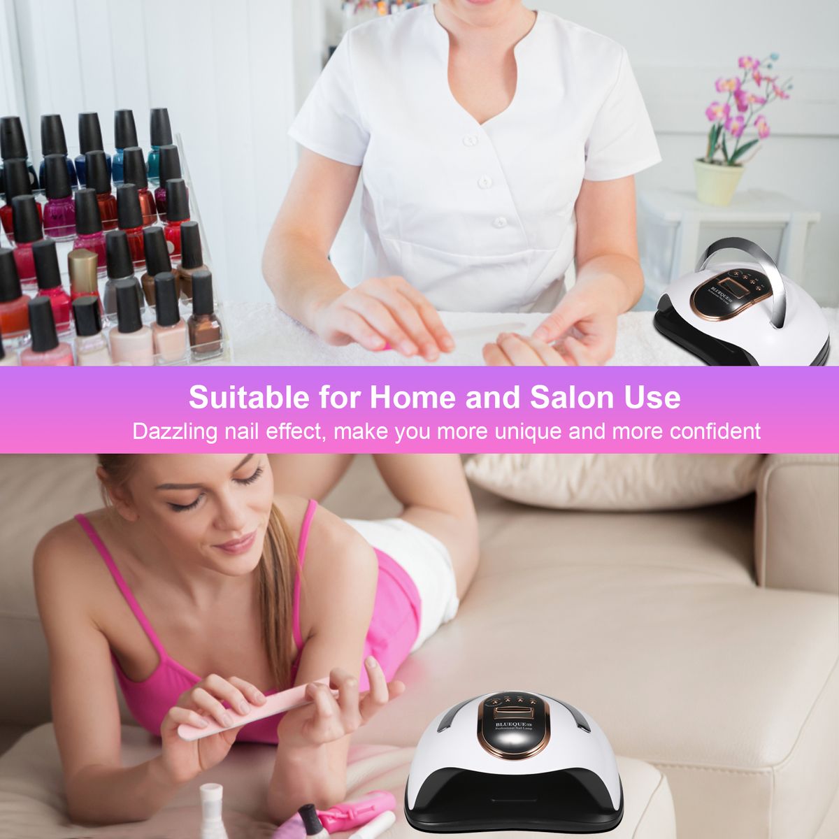 168W UV LED Nail Lamp   Dryer 4 Timer Setting With Portable