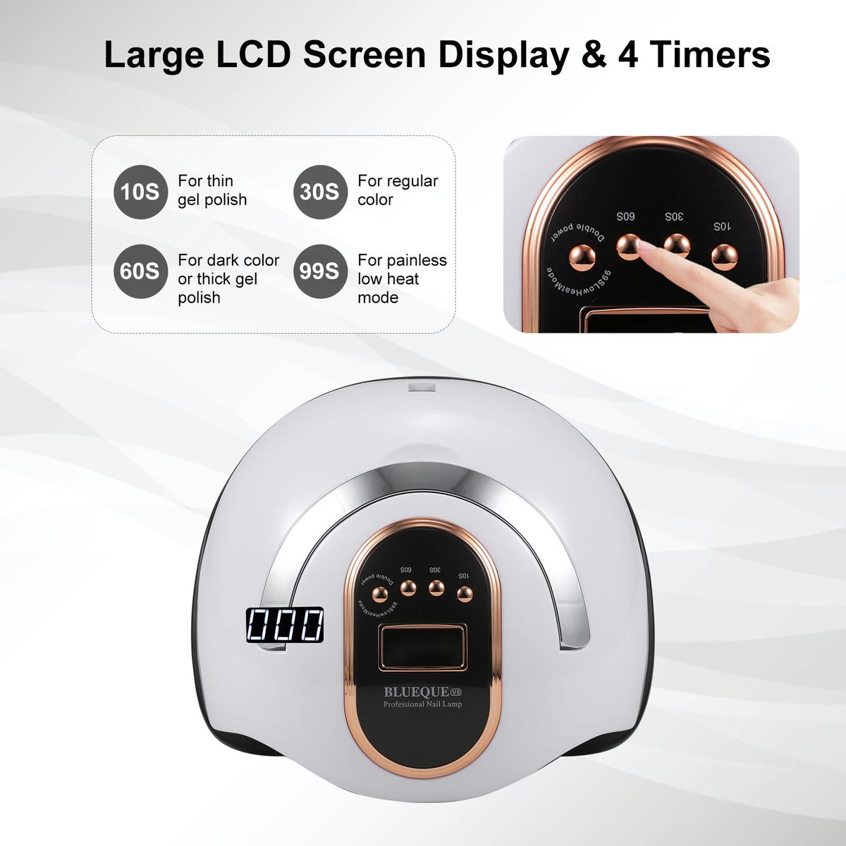 168W UV LED Nail Lamp   Dryer 4 Timer Setting With Portable