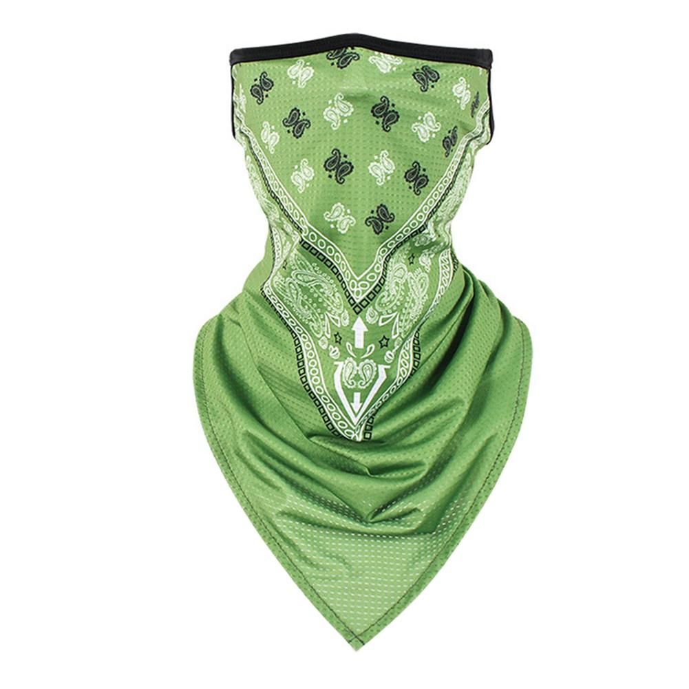 Outdoor Paisley Print Anti-UV Breathable Earloop Face-Green
