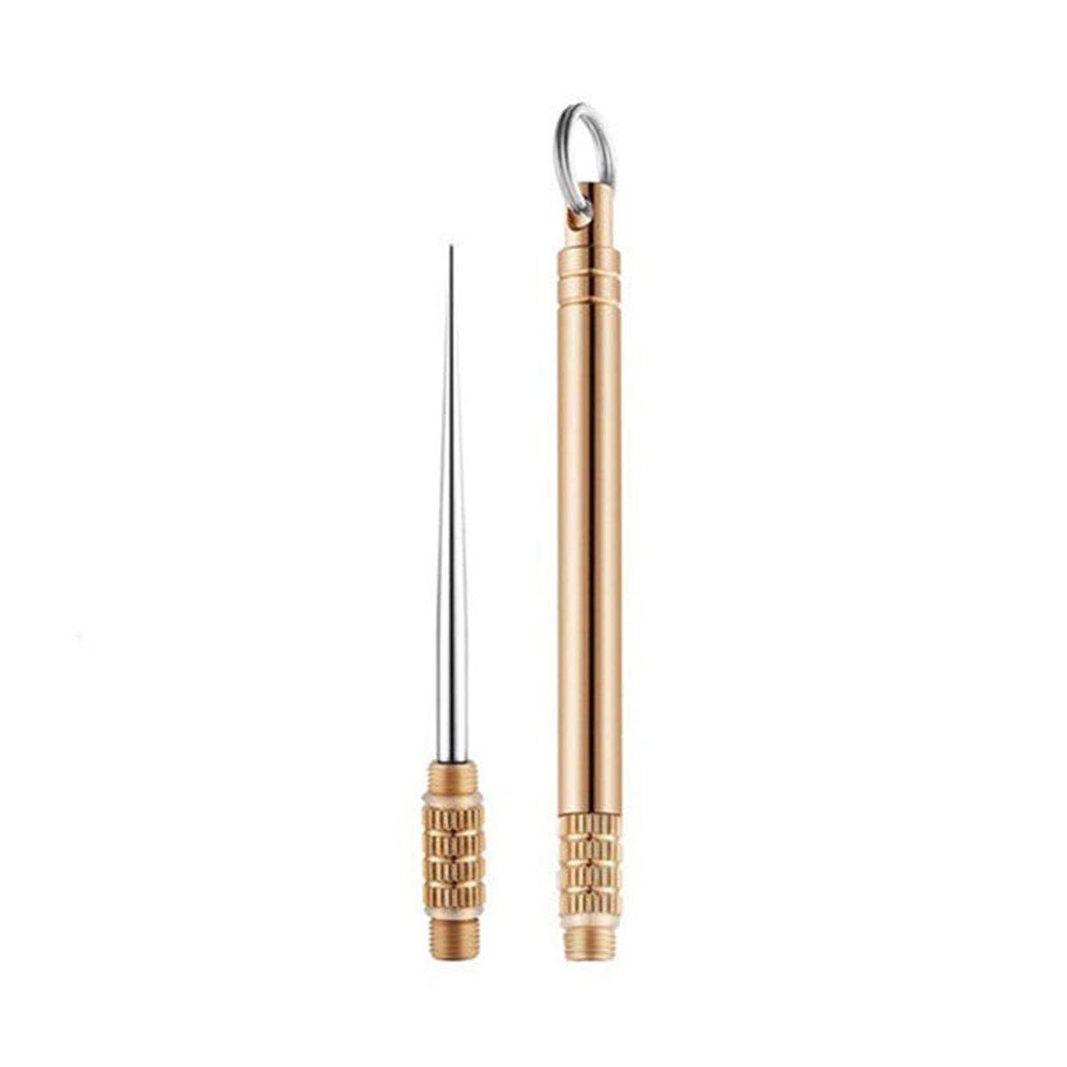 Hanging Toothpick Smooth Surface Metal Compact-Golden