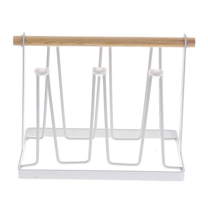 Kitchen Glass Cup Drying Stand Water Stainless Steel-White