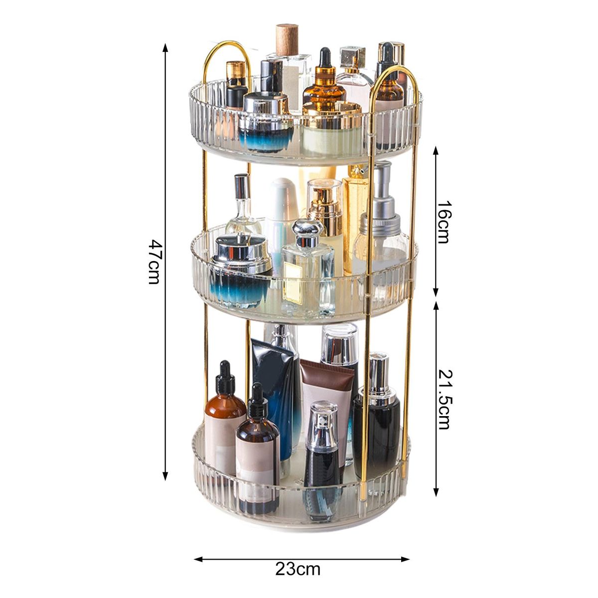 Cosmetics Holder Desktop 360-degree Rotating Makeup Storage Holder Clear