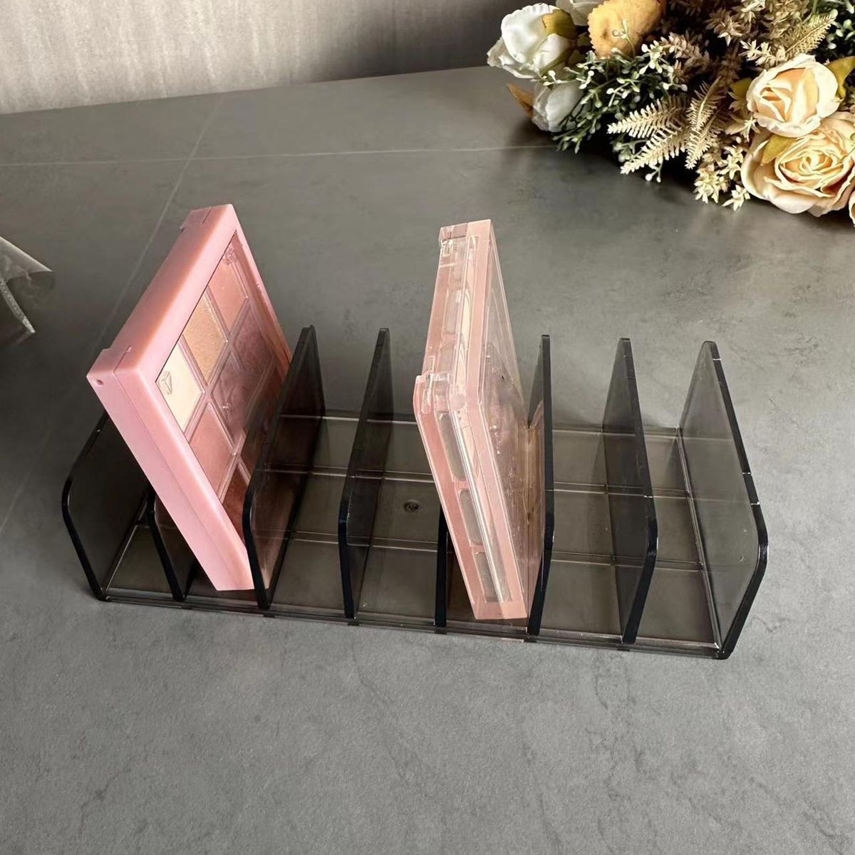 Makeup Tray Organizer for Drawer Makeup Organizer Tray with 7 Clear Grey