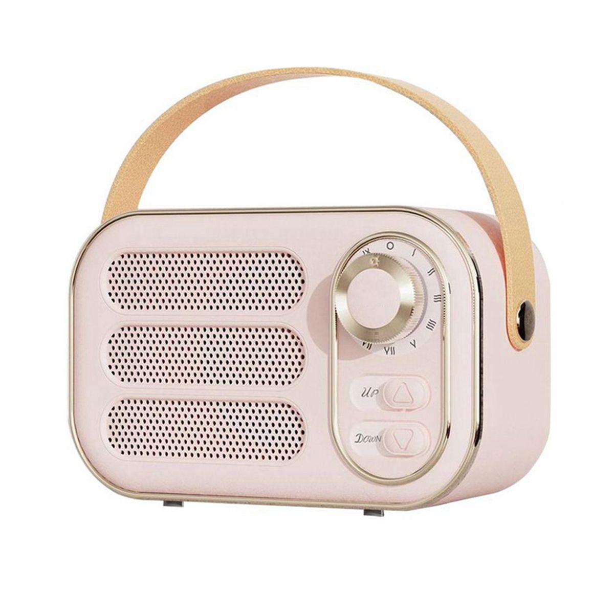 Retro Speaker 360 Stereo Effect Bluetooth Mini Speaker Vintage Radio Home Decor Sound Box for Outdoor Pink