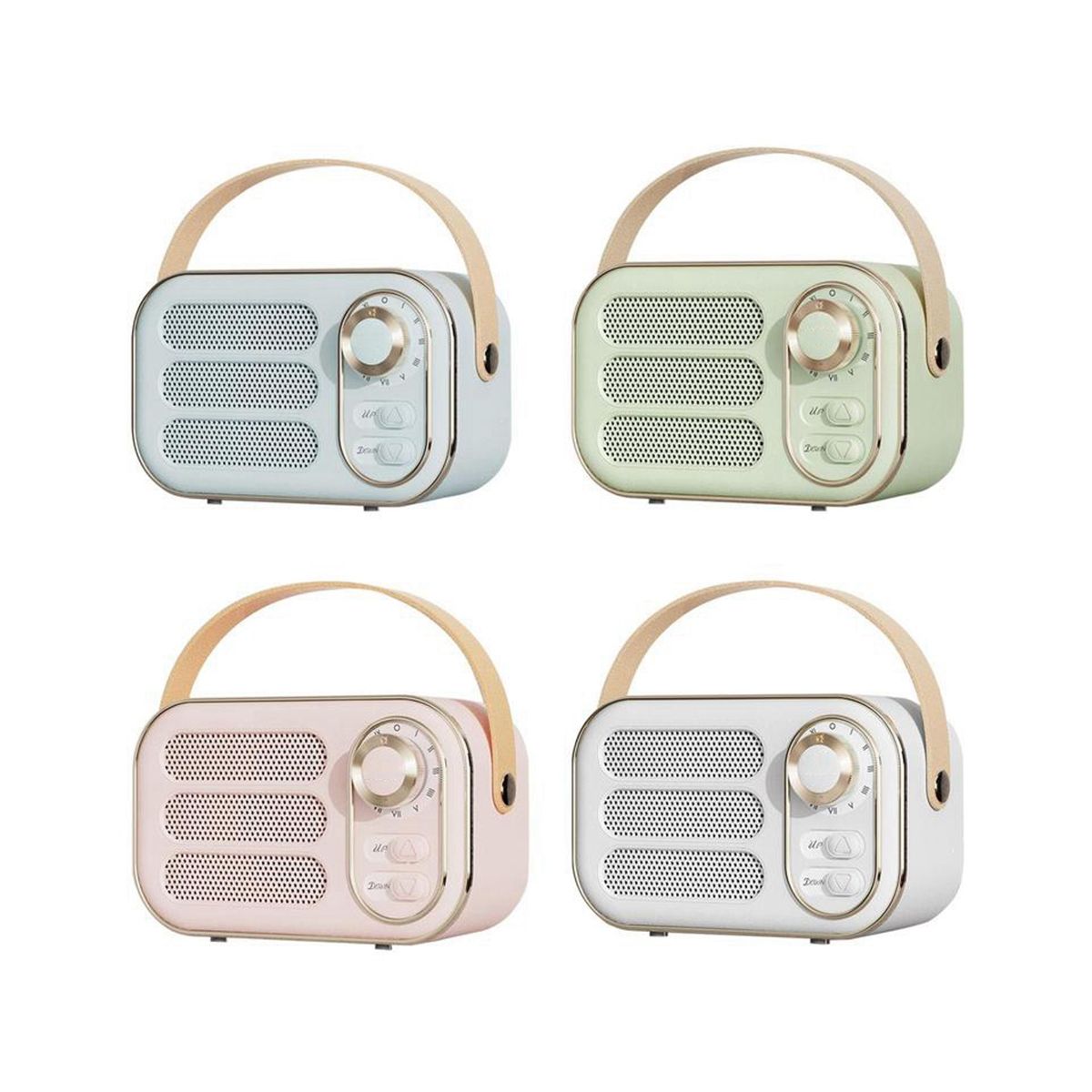 Retro Speaker 360 Stereo Effect Bluetooth Mini Speaker Vintage Radio Home Decor Sound Box for Outdoor Pink