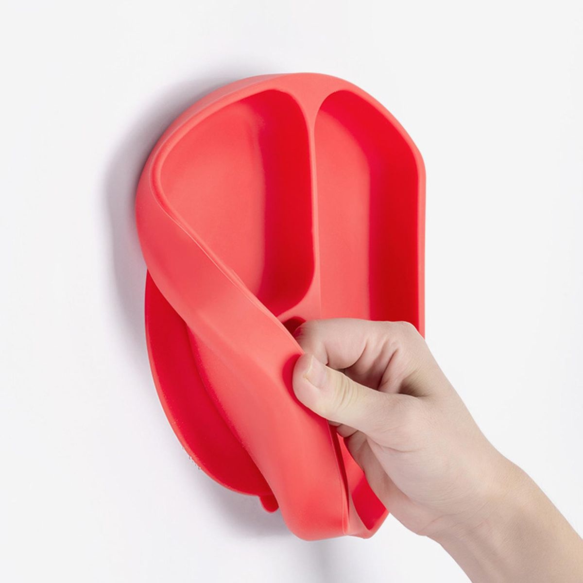 Silicone Suction Plate Non Slip BPA Free For Baby Feeding Set Kids Red