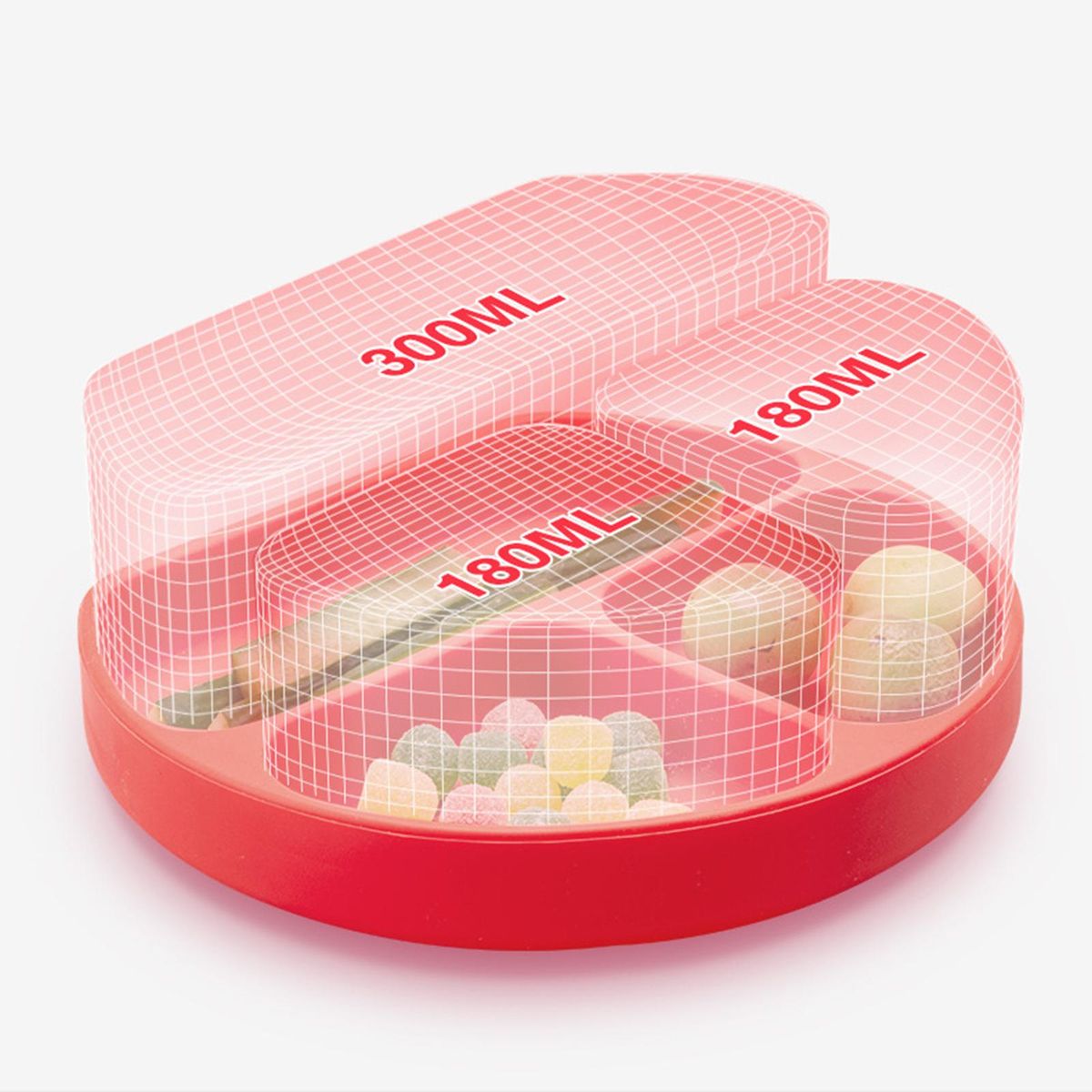 Silicone Suction Plate Non Slip BPA Free For Baby Feeding Set Kids Red