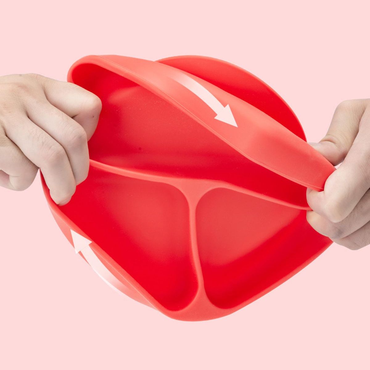 Silicone Suction Plate Non Slip BPA Free For Baby Feeding Set Kids Red