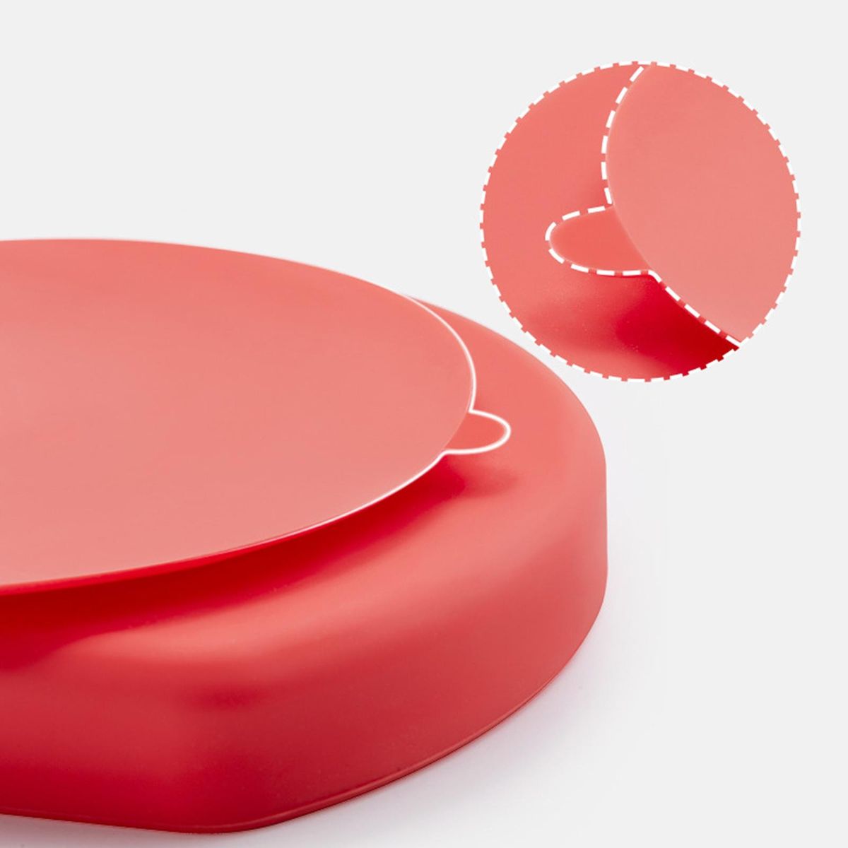 Silicone Suction Plate Non Slip BPA Free For Baby Feeding Set Kids Red