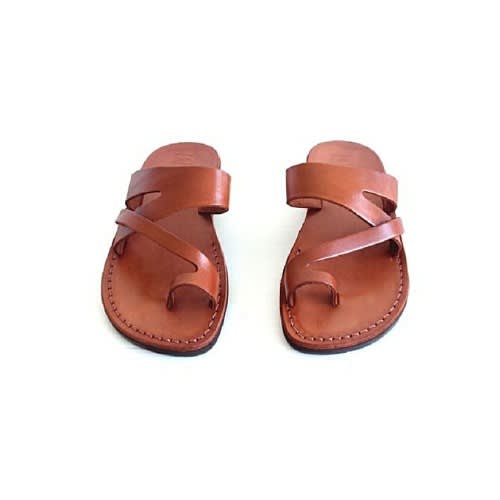 Men's Leather Palm Slippers - Brown