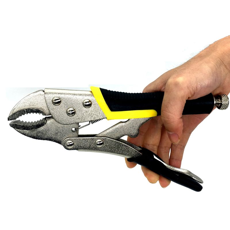 Locking Pliers 220mm/10" High Carbon Steel Gourd Mouth Straight Jaw Lock Mole Vise Grip Clamping Hand Tools With Plastic Handle