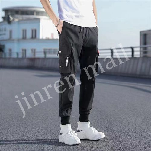 Men's Youth Overalls Casual Pants-Black
