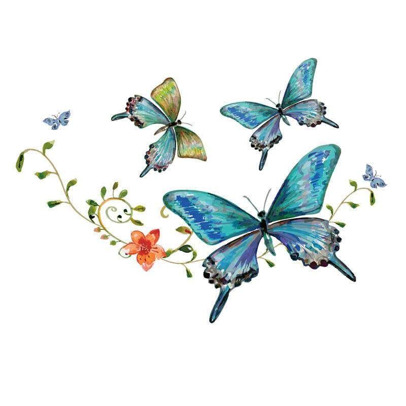 Ironing Transfers Heat Press Stickers Butterfly Patch DIY Appliques Decor Sticker