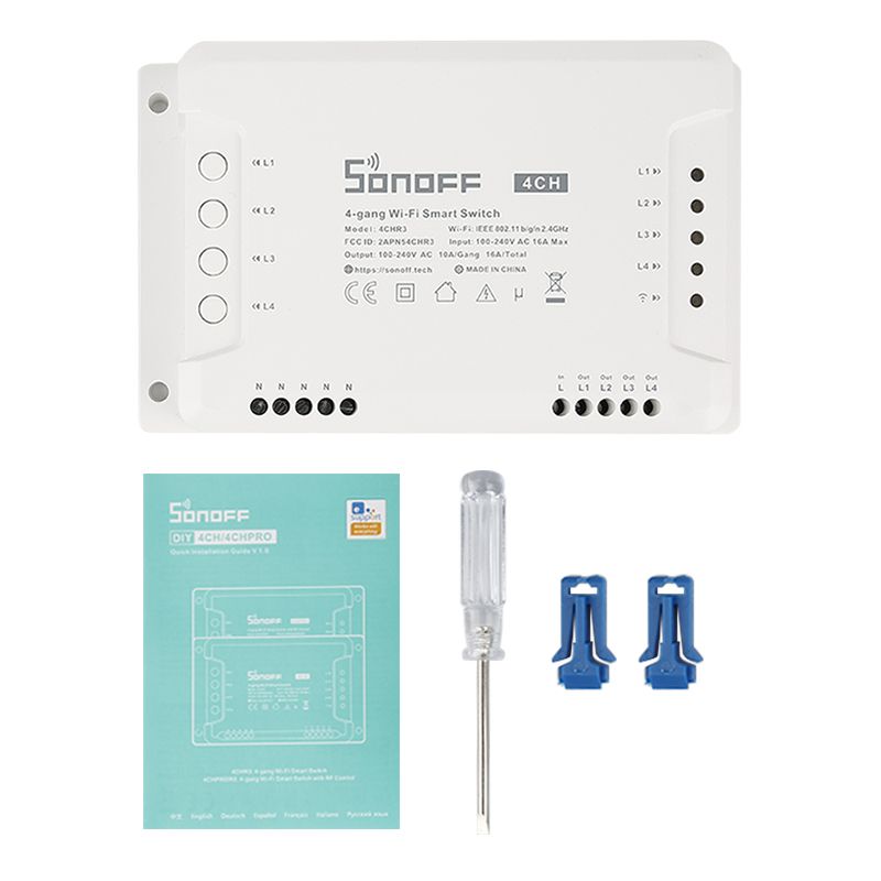 SONOFF 4CHR3 4CHPROR3 4-gang/4 Way Wifi Smart Switch 433mhz