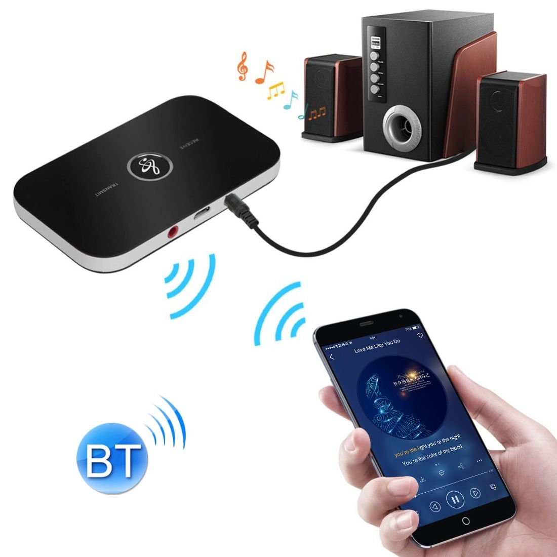 2 In1 B6 HIFI Bluetooth Audio Transmitter Receiver Adapter Portable Audio Player