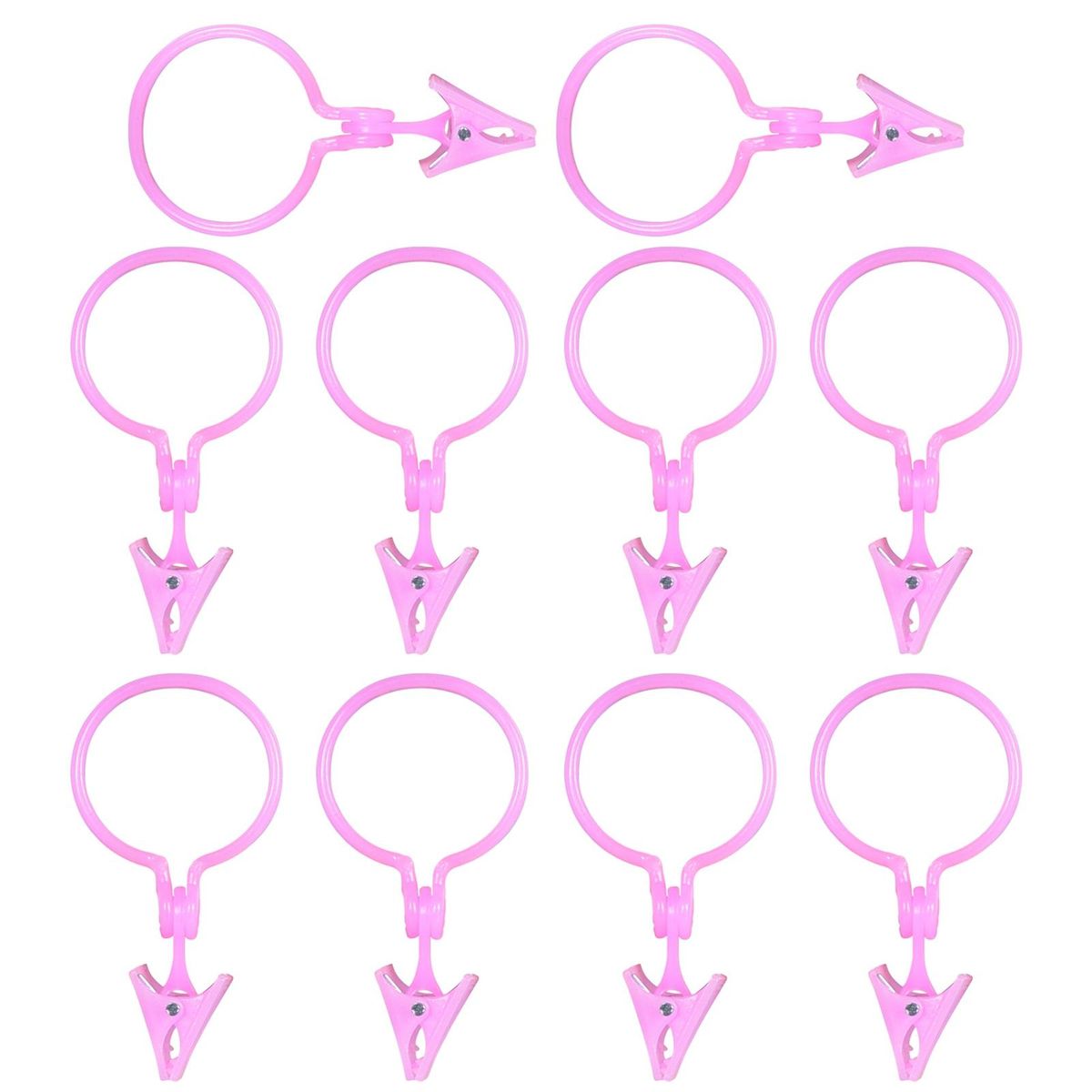 10Pcs Curtain Holder Shower Curtain Rod Hook Pink