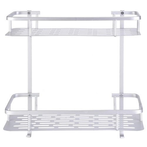 Double Layers Bathroom Toilet Corridor Aluminum Wall Mounted Storage Shelf Rack