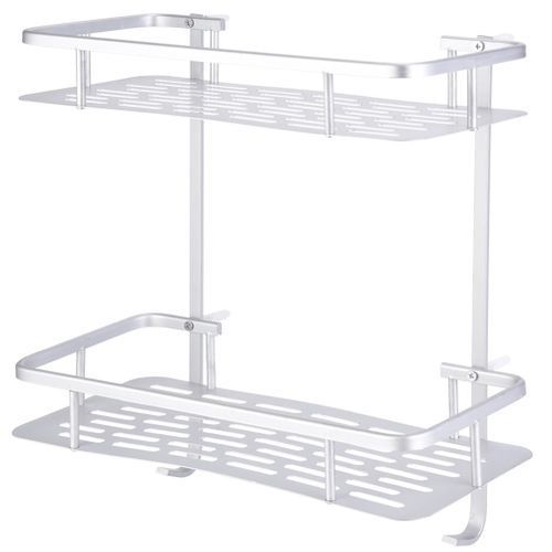 Double Layers Bathroom Toilet Corridor Aluminum Wall Mounted Storage Shelf Rack