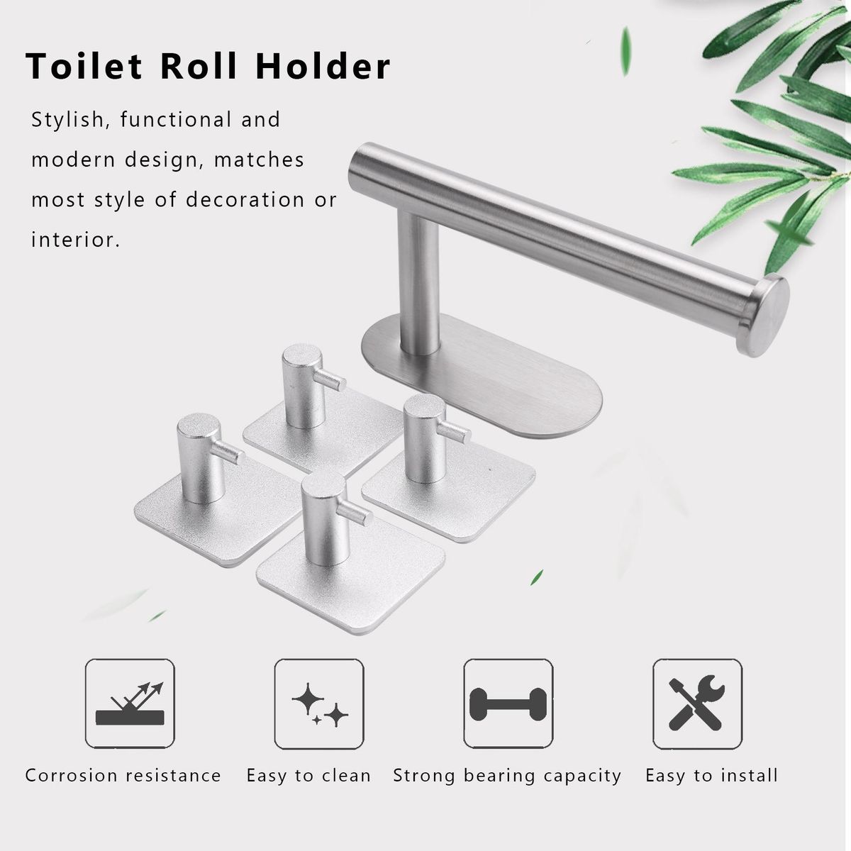 Toilet Paper Holder Self Adhesive Toilet Roll Holder,4