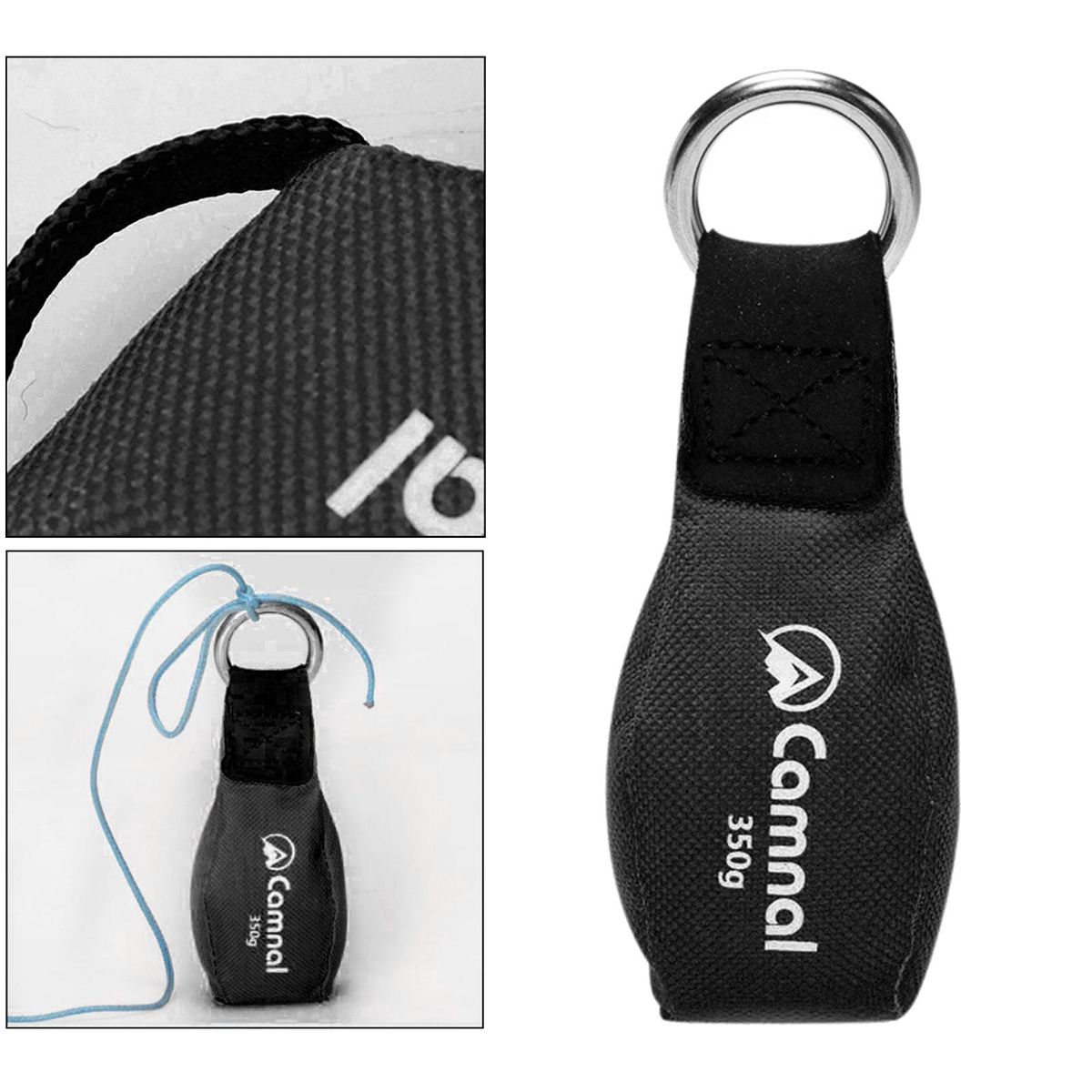 Rock Climbing Arborist Throw Weight Bag Pouch, 350g Tree Black