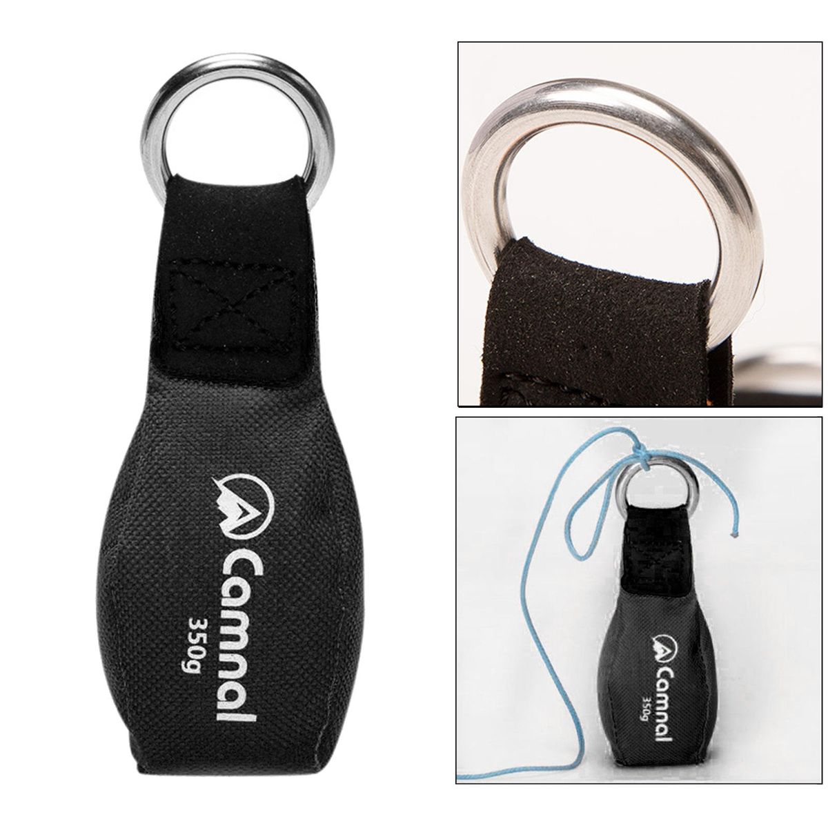 Rock Climbing Arborist Throw Weight Bag Pouch, 350g Tree Black