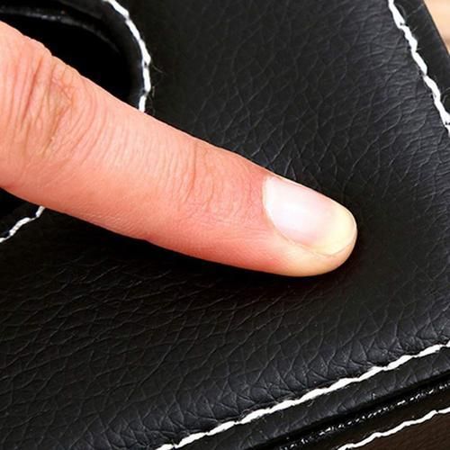 Leather Tissue Box Remote Control Holder Multifunctional Desktop Organizer Pencil Scissor Container (Black)