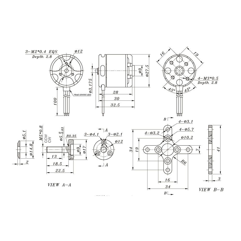 SUNNYSKY X2212 980KV II 2-4S Brushless Motor for RC Airplane Fixed-wing Aircraft