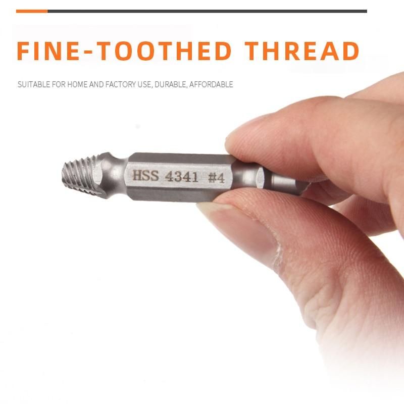 4pcs Damaged Screw Extractor Drill Bits Double Side Damage  Easy Out Stud Reverse Screw Extractor Tool Kit
