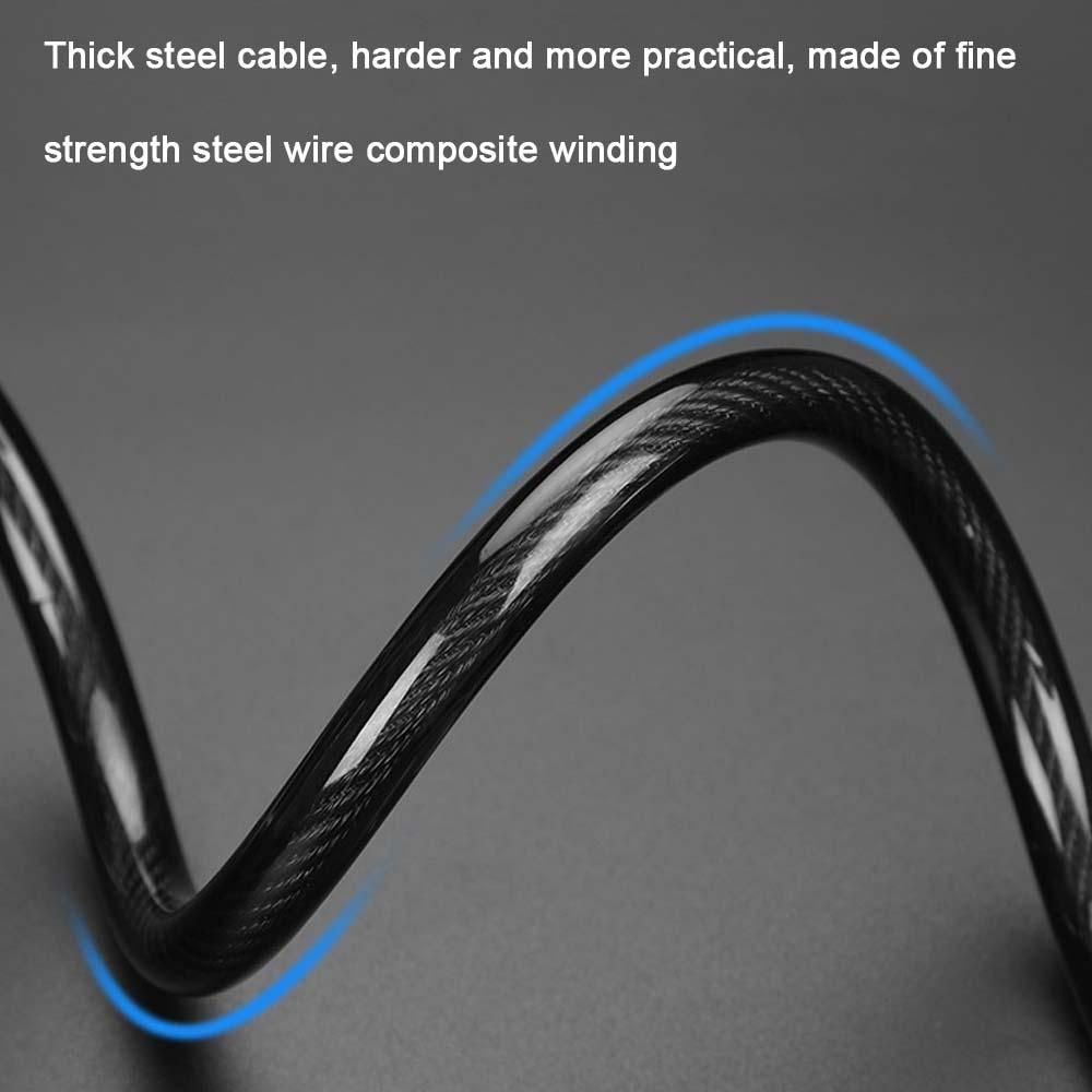 Bicycle Five Digit Code Transparent Lock Riding Equipment Thick Steel Cable Aluminum Alloy Waterproof Antirust Mountain Bike Lock Anti Theft Cycling Chains Five-digit Password Lock