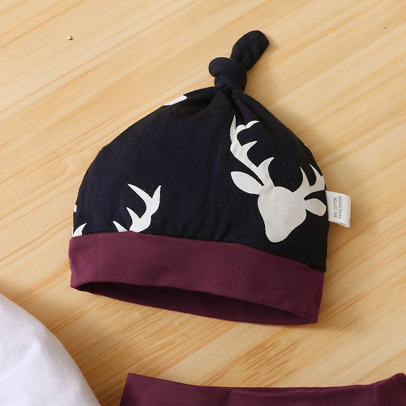 Baby Boys Long Sleeves Bodysuit Antlers Clothes Set Cotton Pajamas