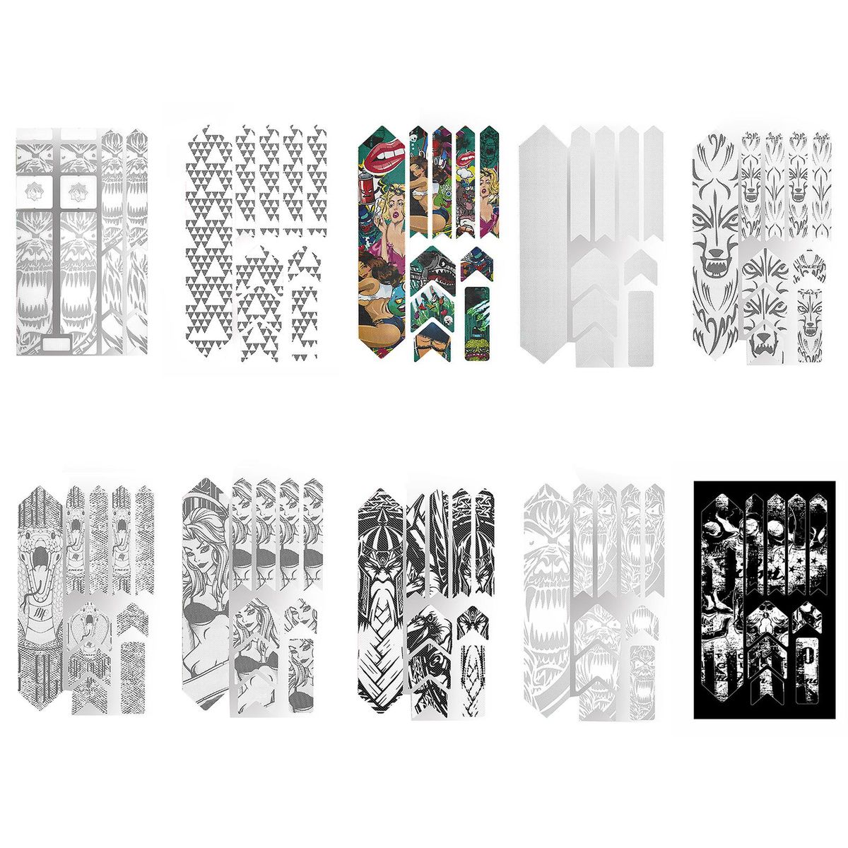 10pcs/set 3d Beauty/gorilla/wolf Pattern Mtb Bike Glue