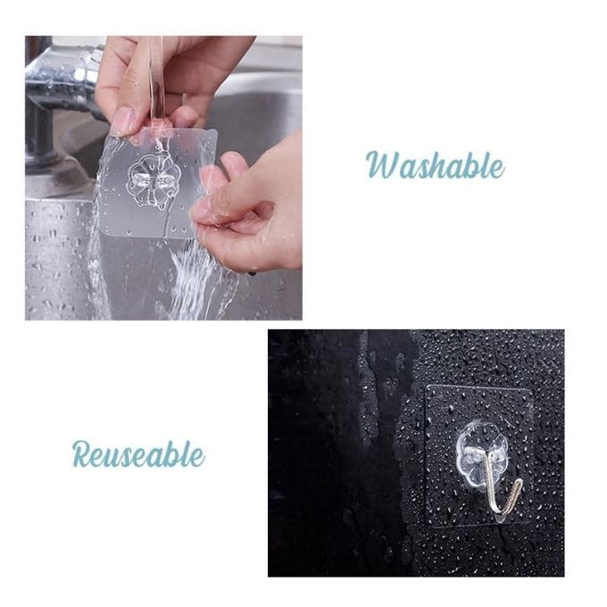 10pcs Self Adhesive Wall Hooks No Nail Magic Stickers Hook