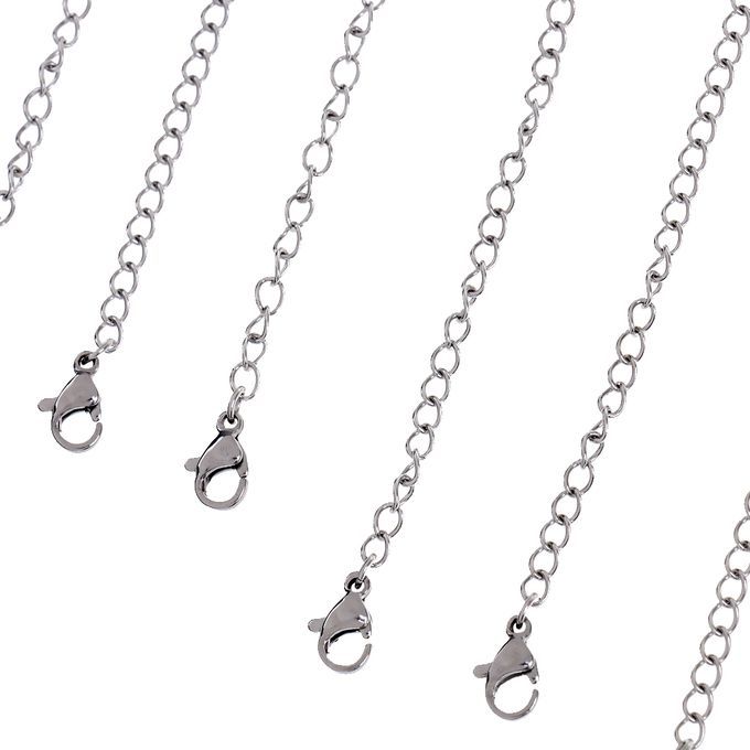 8pc DIY Silver Necklace Extender Jewelry Extension Chain With Lobster