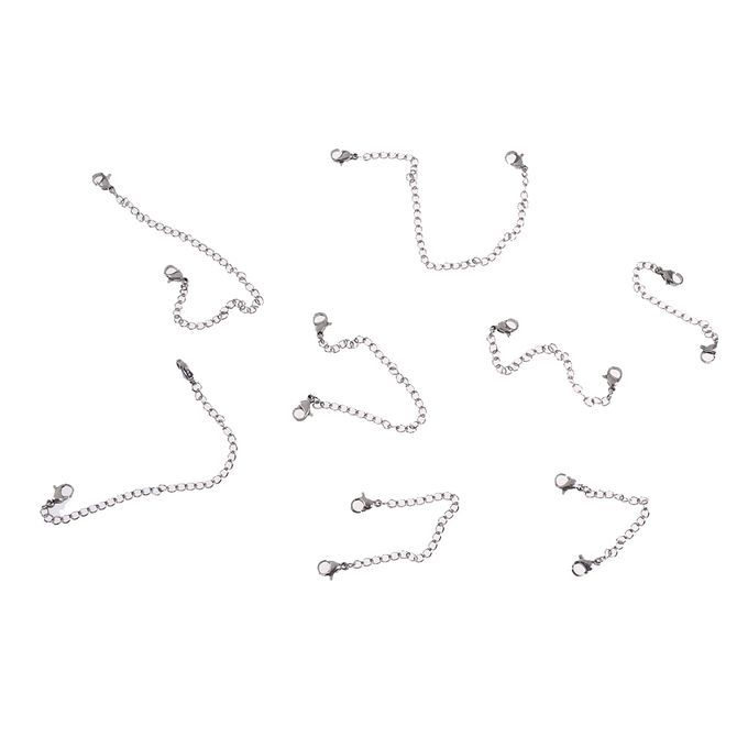 8pc DIY Silver Necklace Extender Jewelry Extension Chain With Lobster
